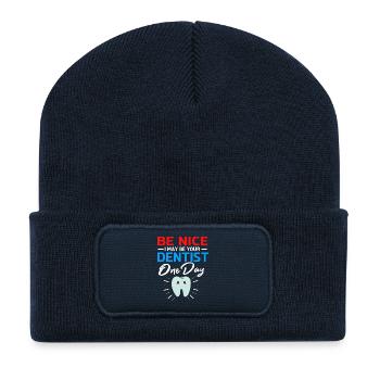 Be Nice Dentist One Day - Recycelte Patch Beanie - French Navy - Vorne