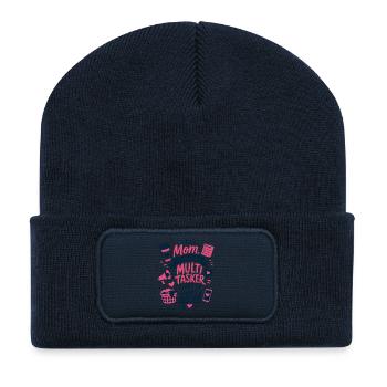 Maman, la Multitâche Originale - Beanie recyclé à patch - bleu marine - Devant