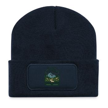 Trailrunning ist meine Therapie - Recycelte Patch Beanie - French Navy - Vorne