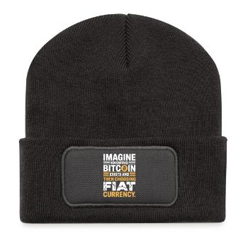 Bitcoin Imagine Knowing Bitcoin Exists Crypto BTC - Recycled Patch Beanie - dark grey - Front
