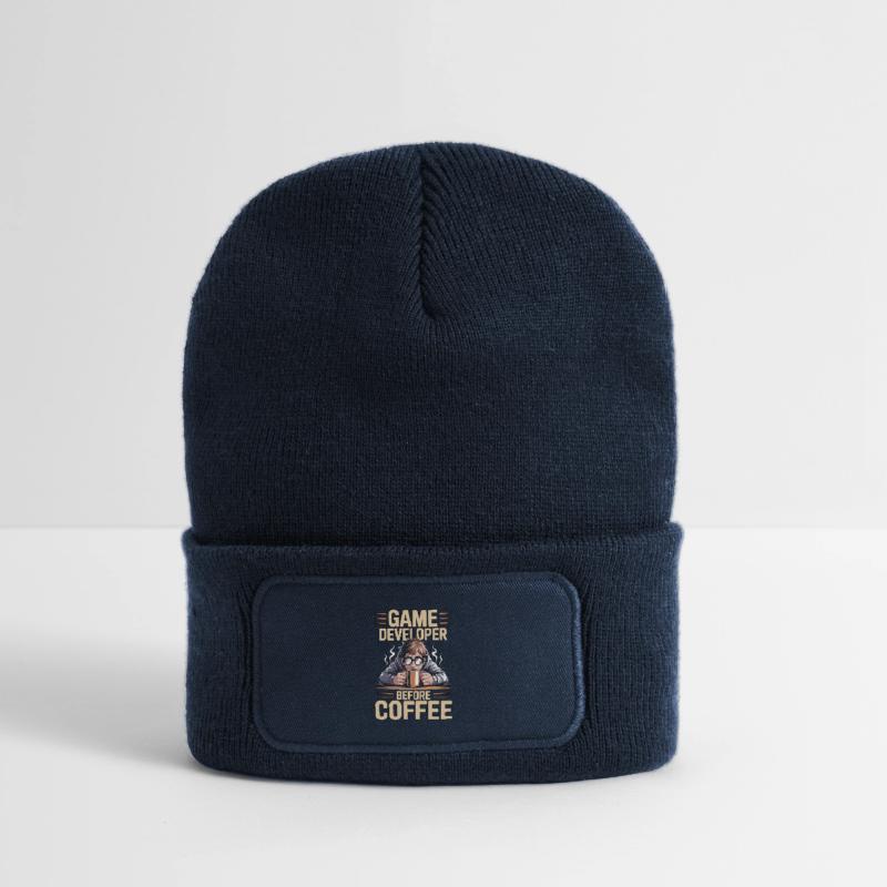 Game Developer Before Web Developer Coffee Lover Recycelte Patch Beanie