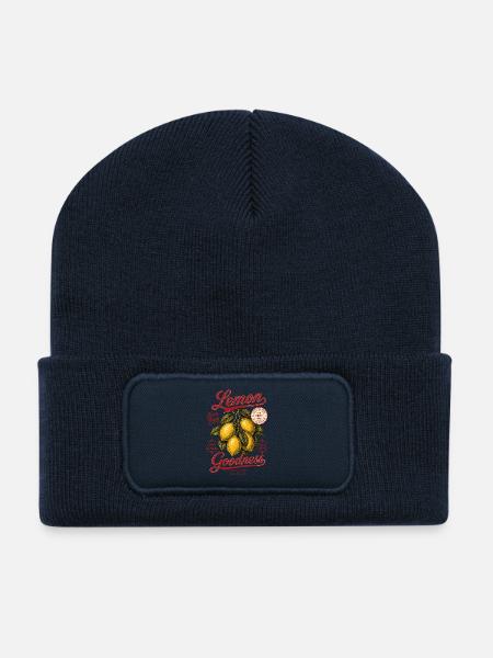 Zitronen Lemon Goodness Shirt - Recycelte Patch Beanie - French Navy
