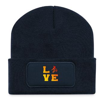 BMX-Racing Geschenkidee für die Freestyle-Fahrerin - Recycelte Patch Beanie - French Navy - Vorne