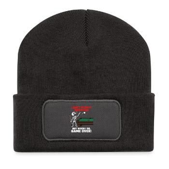 Je ne gratte pas toujours mon joueur de billard de façon drôle - Beanie recyclé à patch - charbon - Devant