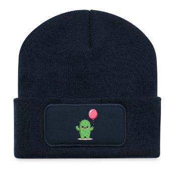 Cactus with balloon - Recycled Patch Beanie - french navy - Front