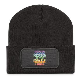 Membre fier de la tribu du ukulélé - Beanie recyclé à patch - charbon - Devant