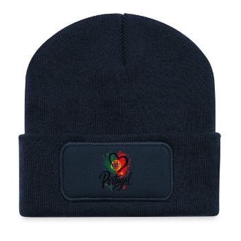 Portugal Heart Splash - Recycled Patch Beanie - french navy - Front