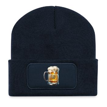 Beer World Champion - Recycelte Patch Beanie - French Navy - Vorne