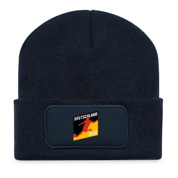 Fußball Fan Deutschland 2026 - Recycelte Patch Beanie - French Navy - Vorne