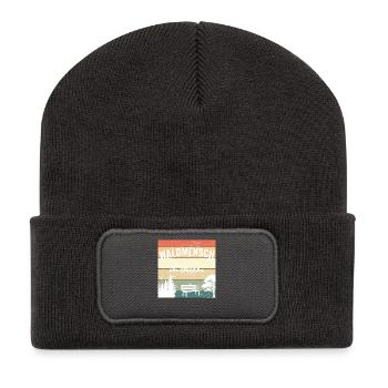 Forest man in my heart – my place of power - Recycled Patch Beanie - dark grey - Front