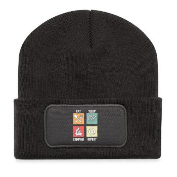 Camping Bonfire Camp Life Forest Camper - Recycled Patch Beanie - dark grey - Front