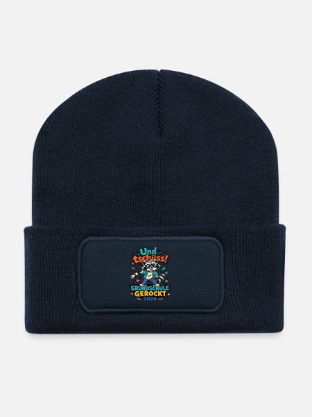 Grundschule Gerockt 2026 Und Tschüss Abgänger - Recycelte Patch Beanie - French Navy