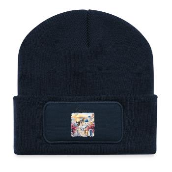 Idylle côtier grec avec dômes bleus - Beanie recyclé à patch - bleu marine - Devant