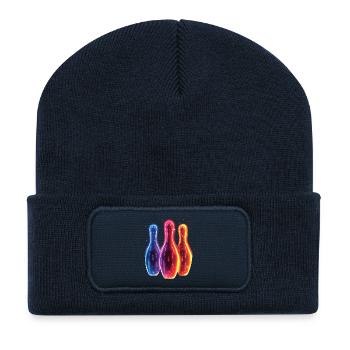 Bowling Synthwave - Recycelte Patch Beanie - French Navy - Vorne