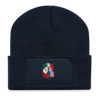 Fiers des drapeaux du Mexique et du Panama - Beanie recyclé à patch - bleu marine - Devant