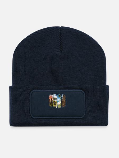 Osterinsel Urlaub Travel – Südsee Kultur Motiv - Recycelte Patch Beanie - French Navy