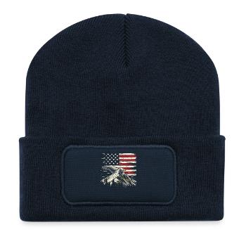 Randonnée Patriotic Mountain Trail Backpacking Americ - Beanie recyclé à patch - bleu marine - Devant