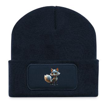 Cyber Blue Fox - Recycled Patch Beanie - french navy - Front