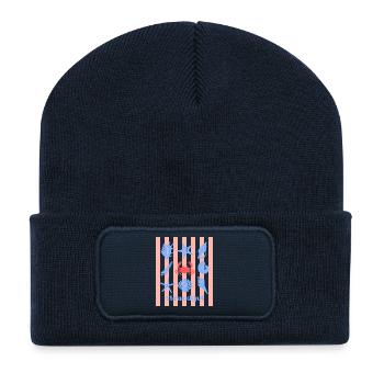 Strandgut Muscheln Seesterne und Krebs - Recycelte Patch Beanie - French Navy - Vorne