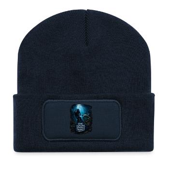 Plonge. Explorez. Le respect. Protège. – Plongeurs & Océans - Beanie recyclé à patch - bleu marine - Devant