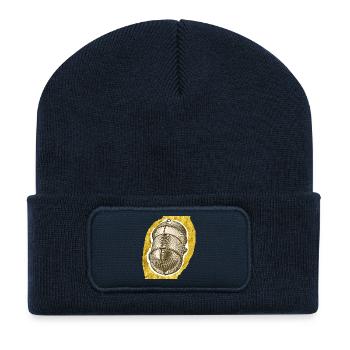 Golden Thread Spool Illustration - Recycled Patch Beanie - french navy - Front