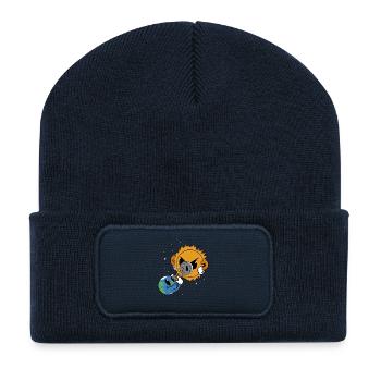 Sun vs. Earth: Cosmic Solar Eclipse - Recycled Patch Beanie - french navy - Front