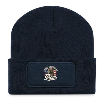 Stolze Windhund-Mama Rettungswindhund-Besitzerin - Recycelte Patch Beanie - French Navy - Vorne