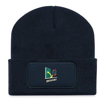 Le padel tennis restait pour les murs, blague sur le mur de verre - Beanie recyclé à patch - bleu marine - Devant