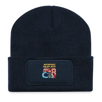 Aufgepasst Ich Bin Jetzt 8 Feuerwehr Geburtstag - Recycelte Patch Beanie - French Navy - Vorne