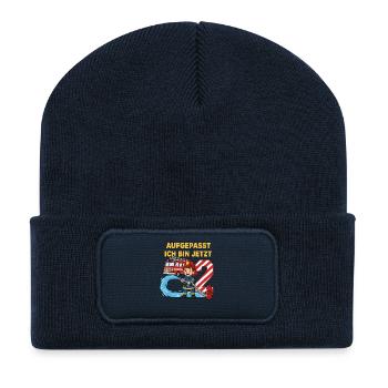 Aufgepasst Ich Bin Jetzt 2 Feuerwehr Geburtstag - Recycelte Patch Beanie - French Navy - Vorne