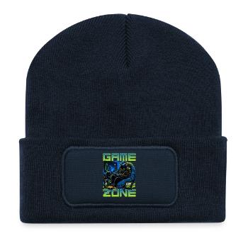 Gamer Gaming Cat Video Game - Recycelte Patch Beanie - French Navy - Vorne
