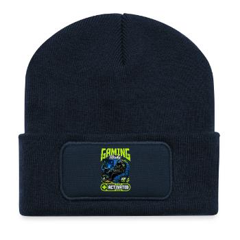Gamer Gaming Cat Video Game - Recycelte Patch Beanie - French Navy - Vorne