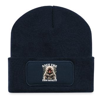 Schneeaffe Save Snow Monkey - Recycelte Patch Beanie - French Navy - Vorne