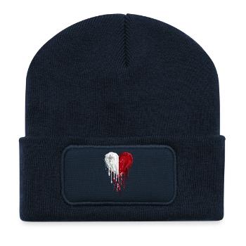 Malta Herz im Doppelton Medizinisch - Recycelte Patch Beanie - French Navy - Vorne