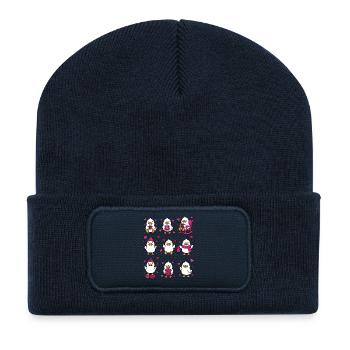Lustige Häkel-Enten-Häkel-Liebhaber von Garnliebhabern - Recycelte Patch Beanie - French Navy - Vorne