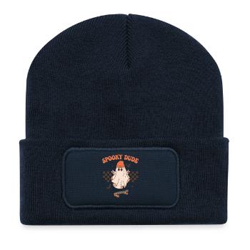 Spooky Doodle Ghost Skateboard - Recycelte Patch Beanie - French Navy - Vorne