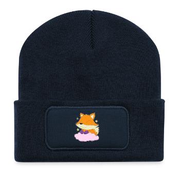 Fuchs Wolken - Recycelte Patch Beanie - French Navy - Vorne