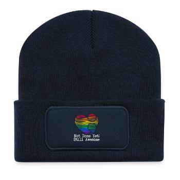 Semi Colon Still Awesome Semicolon - Recycelte Patch Beanie - French Navy - Vorne