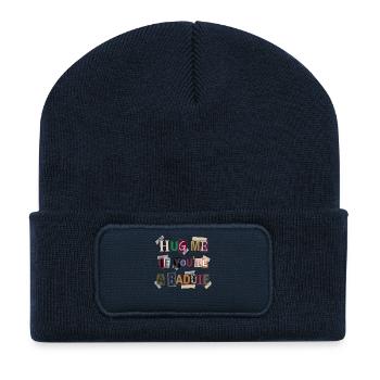 Umarme mich wenn du ein Baddie bist. - Recycelte Patch Beanie - French Navy - Vorne