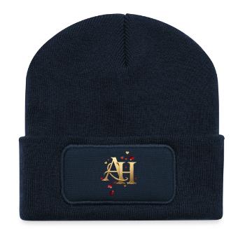 Goldenes AH Herzensschrift - Recycelte Patch Beanie - French Navy - Vorne