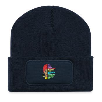 Sternzeichen Jungfrau - Recycelte Patch Beanie - French Navy - Vorne
