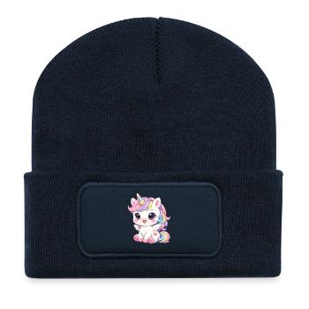 Einhorn - Recycelte Patch Beanie - French Navy - Vorne