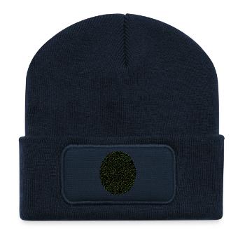 Mossy circle design - Recycled Patch Beanie - french navy - Front