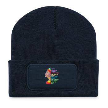 Sternzeichen Wassermann - Recycelte Patch Beanie - French Navy - Vorne
