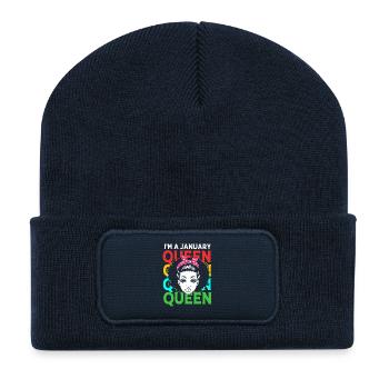 Sternzeichen Wassermann - Recycelte Patch Beanie - French Navy - Vorne