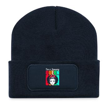 Sternzeichen Wassermann - Recycelte Patch Beanie - French Navy - Vorne