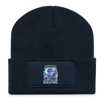 Gaming Wochenende Schlummer Sloth - Recycelte Patch Beanie - French Navy - Vorne
