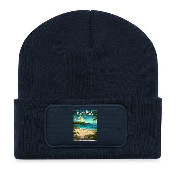 Exotischer Strand Puerto Plata Karibik Landschaft - Recycelte Patch Beanie - French Navy - Vorne