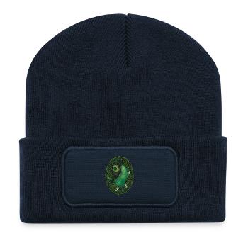 Botanical Plant Cell Stained Glass Illustration - Recycled Patch Beanie - french navy - Front