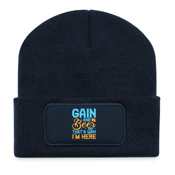 Gambling Fan Gain & Beer That's Why I'm Here - Recycled Patch Beanie - french navy - Front
